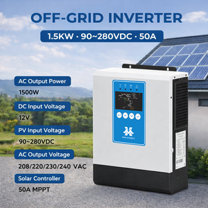 <span class=keywords><strong>Onduleur</strong></span> solaire hybride 12V 1,5kW hors réseau, <span class=keywords><strong>onduleur</strong></span> de chaîne AC 220V 60HZ monophasé à onde sinusoïdale pure avec MPPT intégré - Product Image 1
