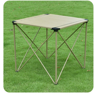 Table pliante carrée au design moderne, table à manger portable en métal, petit meuble léger pour balcon, terrasse et camping