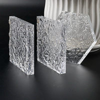 Plaque acrylique décorative à effet d'ondulation d'eau avec finition transparente comme du cristal pour les cloisons et panneaux muraux modernes