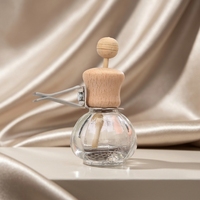 En stock – Bouteille diffuseur de parfum pour voiture en verre mat de 8 ml avec bouchon en bois et clip de ventilation – Ornement parfumé