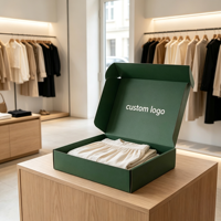 Boîte en carton ondulé noir avec logo en feuille d'or personnalisée, boîte d'expédition et d'emballage pour vêtements et accessoires