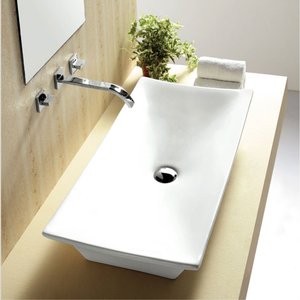 Lavabo de Cerámica con Certificación CE, Lavamanos de Diseño Artístico para Encimera - Product Image 1