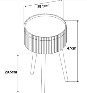 Petite table de chevet ronde blanche avec plateau de rangement amovible et table basse en bois massif à trois pieds pour chambre à coucher, salon - Product Image 4