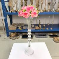 Vase décoratif de mariage en acrylique transparent de style trompette, de haute qualité et très vendu, ornement de table moderne
