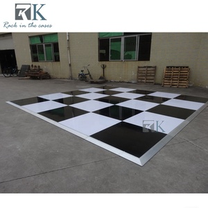 Modern <b>Black</b> White Checkered Dance Floor Aluminum Frame Wooden Platform Floor - Product Image 3