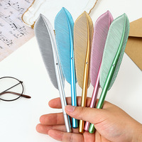 Stylo à plumes rétro coloré créatif avec logo personnalisé, stylo gel en plastique, encre noire pailletée 0,5 mm, pour le bureau et l'école