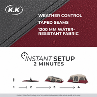 Tente de camping instantanée extra-large Kawagebo Kamp (KK) pour 12 personnes, tente familiale multi-pièces, logo personnalisé, tente d'extérieur