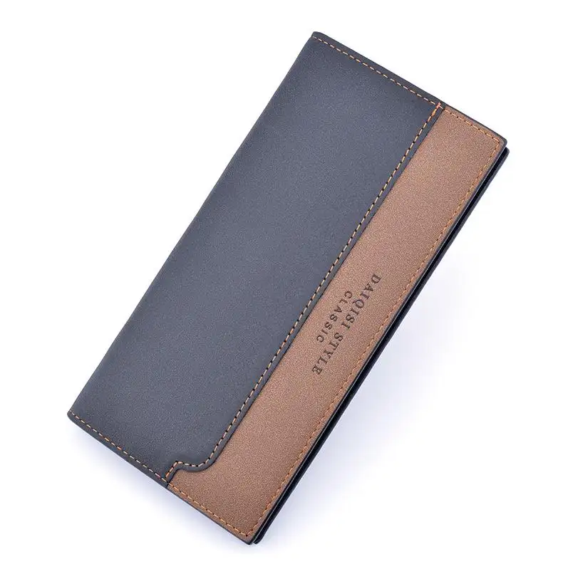 Fashion wholesale Custom Brand High Quality Card Holder Soft Male Wallet Leather PU Men's Long Purse Wallet