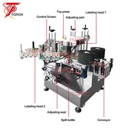 Machine d'étiquetage double face de bouteille plate d'autocollants automatiques de bureau de TOPCN pour les bouteilles carrées