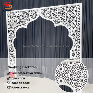 LEDA Wedding Events Supplies Custom Indian Style Gold Luxury Hollow Carving Pattern <b>Backdrop</b> <b>Stand</b> - Product Image 2