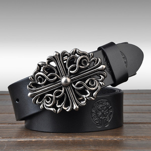 หัวเข็มขัดโลหะผสมรูปไข่ 3 มิติ กว้าง 3.8 ซม. หัวเข็มขัดแบบตะวันตก<span class=keywords><strong>พ</strong></span>ร้อมป้ายชื่อ คุณภาพแข็งแรง สายหนังแท้ เข็มขัดหนังวัววินเทจ - Product Image 1