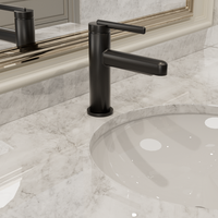 Robinet de salle de bain monocommande monotrou au design moderne, finition chromée, à poser sur le comptoir, avec cartouche céramique