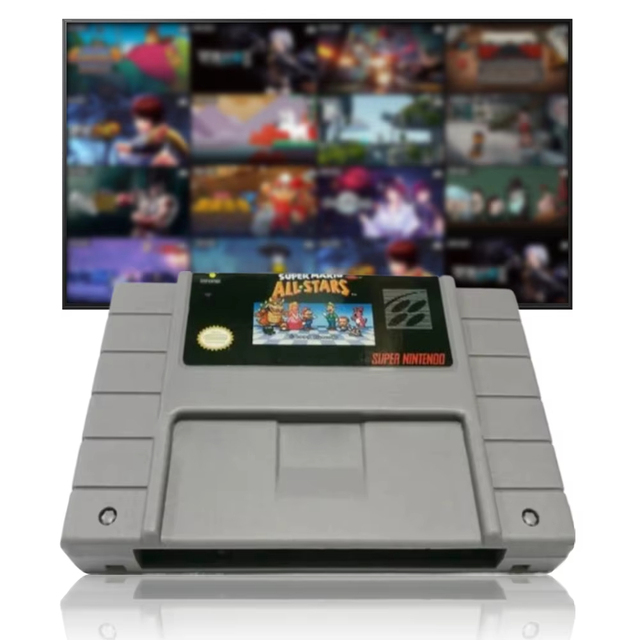 16-Bit Retro RPG Game Card US PLA Version for Super Mario All Stars S Video Game Console with Plastic Cartridge