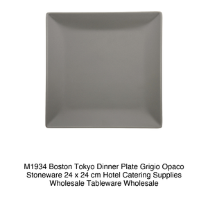 Boston / Tokyo Flat <b>Plate</b> 24 × 24 cm Matt Grey Stoneware M1934 - Product Image 2