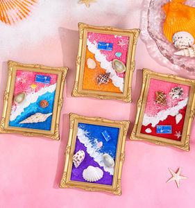 Cadre Photo Glow-in-the-dark Mer Magnétique Réfrigérateur Autocollants À La Main Sable Peinture Vagues Plage Coquillages Cadeaux Voyage Souvenirs - Product Image 4