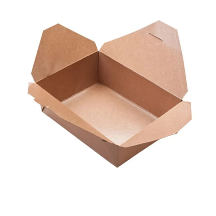 Emballage en papier kraft alimentaire boîte alimentaire à emporter jetable, boîte à salade en papier, boîte à déjeuner en carton