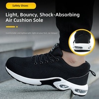 Chaussures de sécurité antichoc à coussin d'air, résistantes aux perforations, respirantes, légères, en maille tricotée, baskets de travail