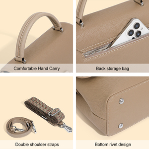 Gros Haute Qualité Cuir de Fleur Pleine Sacs à Épaule Femme Logo Personnalisé Marque Privée Sacs Carrés Fabricant OEM - Product Image 6