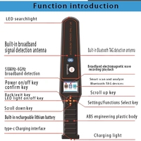 DS828 Escáner de seguimiento portátil Detector Coche GPS WiFi Cámara Teléfono móvil Señal Etiqueta Detector de señal