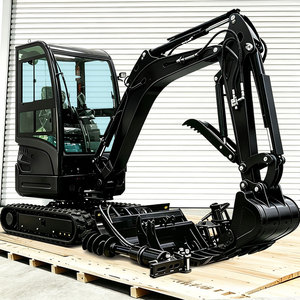 Mini-excavatrice 1,8 tonne avec cabine fermée, moteur diesel Kubota, siège à suspension CE, pour travaux de terrassement, excavatrices sur chenilles à bas prix, rotation latérale - Product Image 1