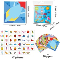 Kit d'origami pour enfants de 5 à 8 ans, de 8 à 12 ans, 98 feuilles de papier avec 47 motifs, comprend un livre de guidage, projets d'artisanat artistique DIY pour débutants