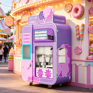 Máquina expendedora de algodón de azúcar comercial de 32 pulgadas con pantalla táctil, totalmente automática, de autoservicio para centros comerciales. - Product Image 1