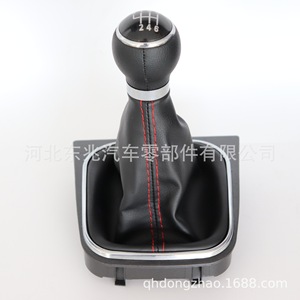 Car Gear Knob TPR <b>Material</b> Black With <b>Red</b> Stitching For Manual Transmission Vehicles - Product Image 5