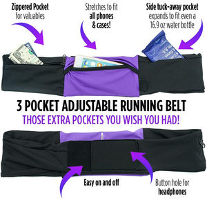 Tas Pinggang tas lari, Universal dapat diatur, tas pinggang untuk olahraga luar pintu dengan punggung tahan keringat memegang semua iPhone - Product Image 6