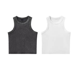 Logo uni personnalisé lavage lourd haut court Slim Fit <span class=keywords><strong>Sexy</strong></span> <span class=keywords><strong>T</strong></span>-<span class=keywords><strong>shirt</strong></span> de haute qualité pour les femmes bébé Tee Y2k - Product Image 2