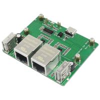 Papan Ekspansi HUB HAT Ethernet/USB untuk Raspberry Pi Zero0/W/2W USB2.0/RJ45 10/100M Port Ethernet dengan Kotak Casing Cangkang Logam