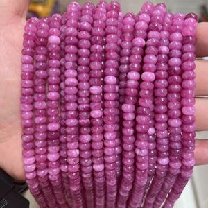 Perles de pierre 4x6mm, <span class=keywords><strong>jade</strong></span> coloré, calcédoine, perles rondes, perles en vrac, perles rondelles pour la fabrication de bijoux, bracelets DIY, accessoires - Product Image 4