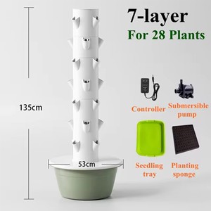 Équipement <span class=keywords><strong>de</strong></span> culture hydroponique à 7 niveaux et 28 trous pour légumes, fruits et fleurs - Product Image 4