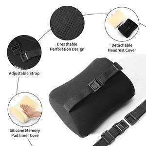 Black Solid Color OEM Factory Price Universal Big <strong>Car</strong> Neck <strong>Pillows</strong> Breathable Mesh Auto <strong>Car</strong> Neck Rest <strong>Headrest</strong> Cushion <strong>Pillow</strong> - Product Image 3