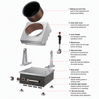 Machine de cuisson automatique commerciale pour sautés, 5 kW, cuisinière électrique de cuisine, wok de 300 mm pour restaurant et snack-bar