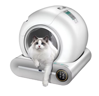 Bac à litière pour chat à nettoyage automatique compatible avec les applications, toilette automatique pour chat, système d'hygiène pour animaux sans odeur, adapté aux chats à poils longs