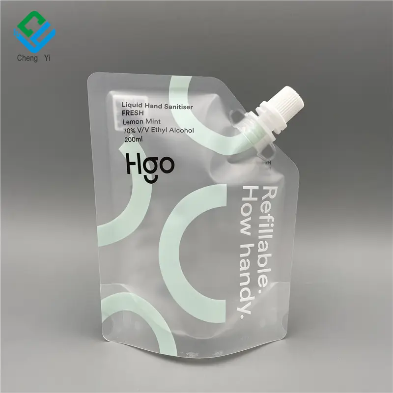 Recyclable Stand Up Pouch Eco-friendly Spout Bags Liquid Plastic Pouches Custom Refill Pouches With Spout 50ml 200ml 500ml