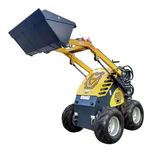 Mini Skid Steer Loaders Attached Stone Bucket Trencher Stump Grinder Backhole Mower Snow Sweeper Snow Blade Fork