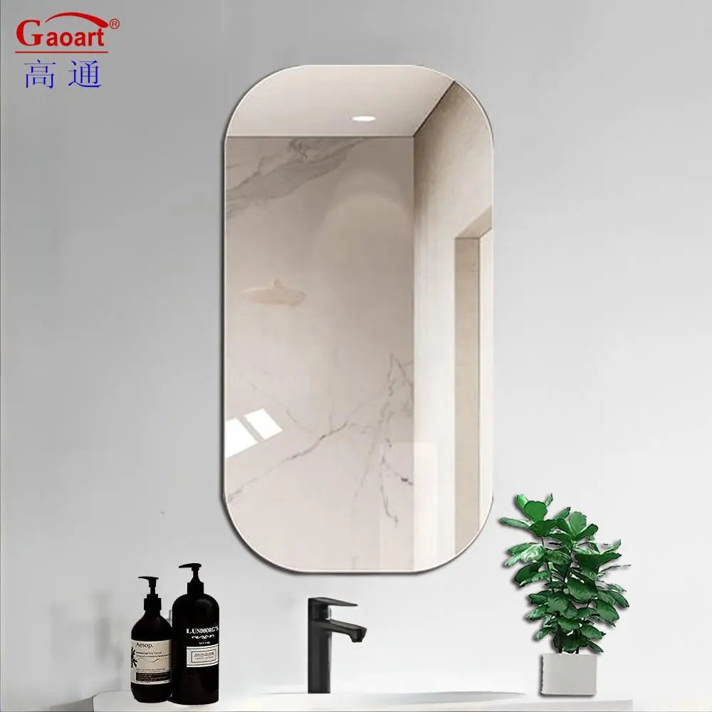Bulut dekor spor dekoratif süslemeleri banyo kuaför uzun mobilya duvar için yarım yuvarlak düzensiz ayna