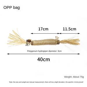 Juguete de bola de hierba gatera con fruta de Polygonum Multiflorum y rafia sinensis, con palo para morder, para estimular el jugueteo y el ejercicio molárico - Product Image 5