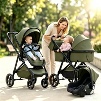 Poussette Bébé Luxe 3-en-1 Dernière Génération 2026, Grand Panoramique, Tissu Oxford Durable, Légère et Pliable pour 0-3 Ans