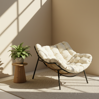 Fauteuil inclinable et pliable moderne en fer forgé, design épuré, pour balcon et usage domestique
