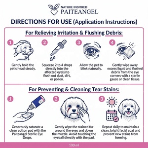 Gouttes oculaires multi-usages pour animaux <span class=keywords><strong>de</strong></span> compagnie 100ml, nettoyant stérile pour les taches <span class=keywords><strong>de</strong></span> larmes, lavage oculaire pour chien, formule vétérinaire, OEM personnalisé - Product Image 4