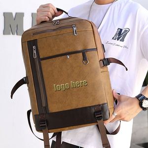 Ubrandpromo Venta Directa al por Mayor, Mochila de Cuero PU para Hombre, de Gran Capacidad y Alta Calidad, para Estudiantes Escolares y Universitarios - Product Image 1