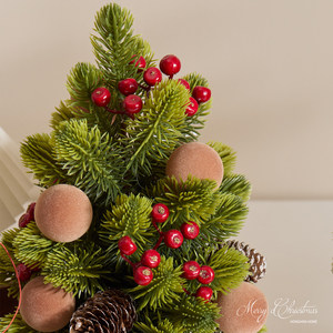 Mini <span class=keywords><strong>sapin</strong></span> de Noël floqué en PE, sans éclairage, palette rose millennial, pour arrangements de table intérieurs, accessoires de décoration, vente en gros usine JIAXUN - Product Image 4