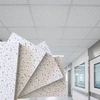 Dalles de plafond acoustiques en fibres minérales ignifuges de classe A, 2x2 pieds et 2x4 pieds, panneaux carrés pour hôpitaux, cliniques, laboratoires