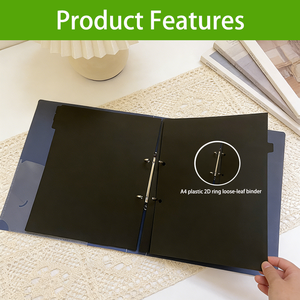 קלסרים מפלסטיק בהתאמה אישית בגודל A4 עם 15 כרטיסיות, קלסר אינדקס שחור בגודל Letter עם 3 טבעות ומגני דפים - Product Image 3
