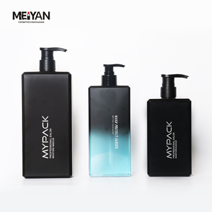 Mypack Chất Lượng Cao Sang Trọng Petg Nhựa 400Ml 480Ml 750Ml Mens Vuông Màu Đen Matt Dầu Gội Đầu Và Điều Hòa Chai - Product Image 1