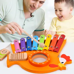 Brinquedos musicais de madeira, crianças, xylophone, brinquedos para educação precoce