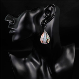 Pendientes Colgantes de Concha de Abulón Auténtica HOVANCI, Diseño de Lágrima, Multicolor, Concha de Abulón Paua - Product Image 4