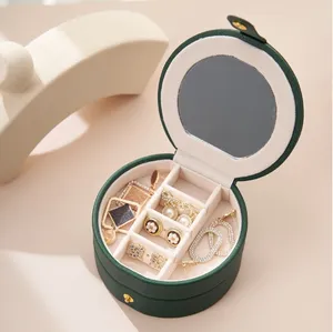 Travel Portable Ring Jewelry Storage Box PU Leather Mini Cute Jewelry Box